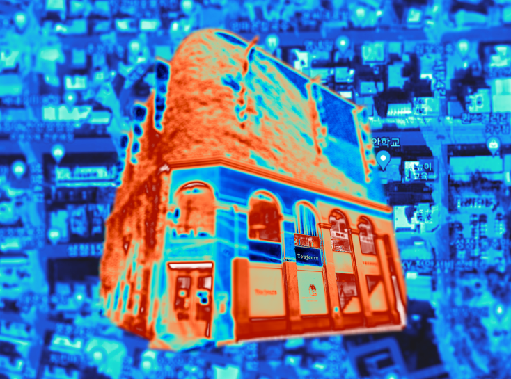 열화상 처리된 뚜쥬루 외관